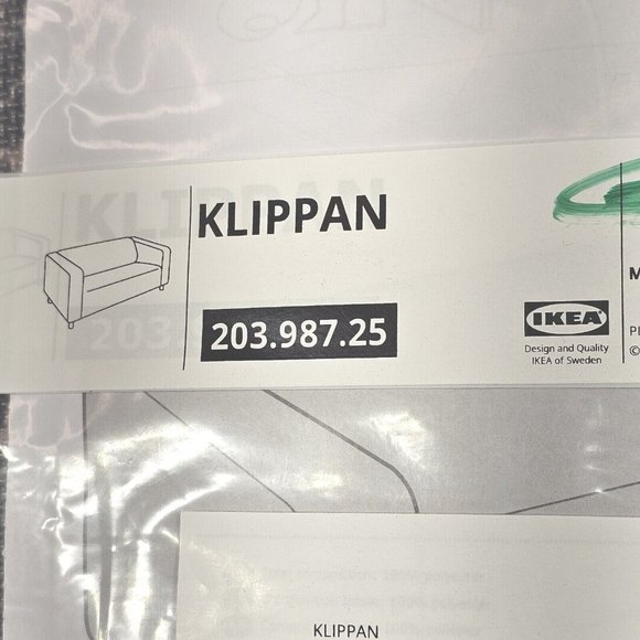 IKEA KLIPPAN Kabusa Dark Gray Cover Loveseat - 203.987.25 - NEW - Picture 2 of 9